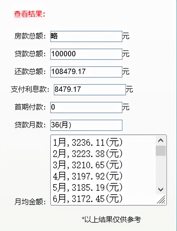 房子贷款10万3年利息多少，房贷10万，3年期，总利息多少？