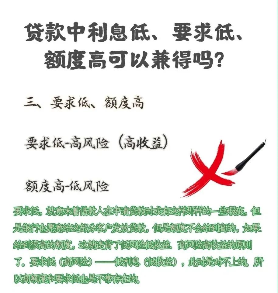 用利息低的贷款还利息高的划算吗？贷款利息低、要求低、额度高可以兼得吗？