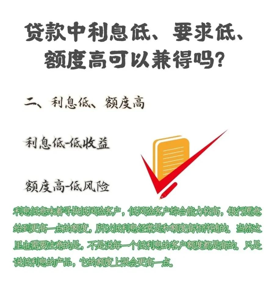 用利息低的贷款还利息高的划算吗？贷款利息低、要求低、额度高可以兼得吗？