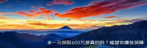 一元保险600万是真的吗？能提供哪些保障？