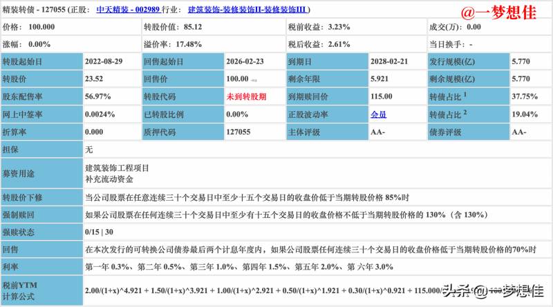 中银发债中一签能赚多少钱（中银转债）