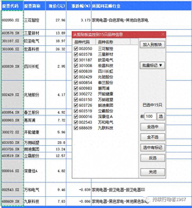 股票多行代码如何复制？在股票名称和数字代码之间换行显示