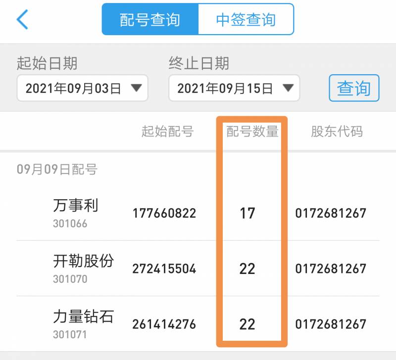 东方财富怎么看股票配号怎样查询自己的新股申购配号？