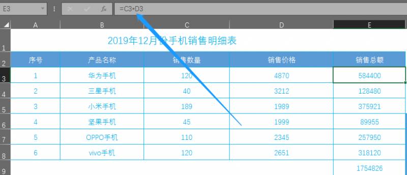 销售额怎么算excel公式？