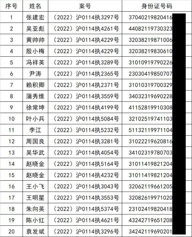 嘉定一批失信被执行人名单曝光！发现他们可举报吗？嘉定一批失信被执行人名单曝光！发现他们可举报