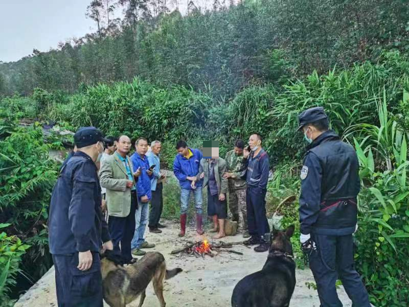 老人走失民警送回，老人深山走失，民警携警犬6小时全力寻回